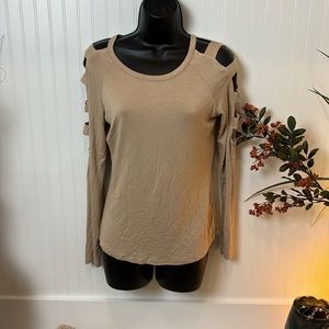 Tan Open Shoulder Blouse